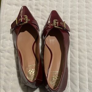 Vince Camuto Dark Red Patent Leather Loafers